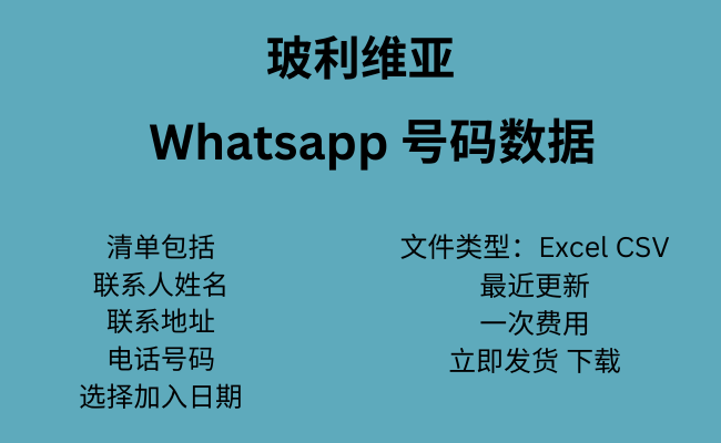 玻利维亚 WhatsApp 数据​