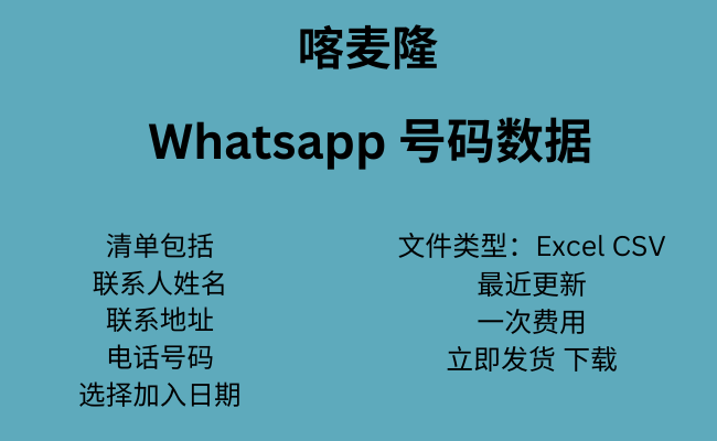 喀麦隆 WhatsApp 数据​