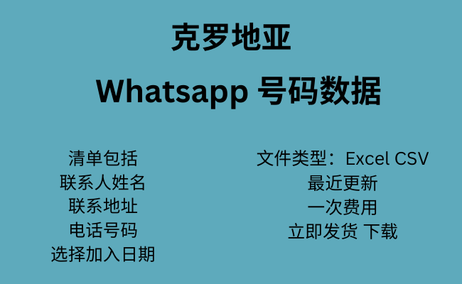 克罗地亚 WhatsApp 数据​